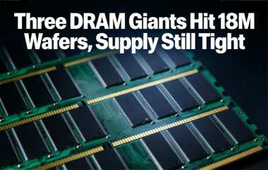 Three DRAM Giants Hit 18M Wafers, Supply Still Tight